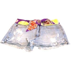Denim Shorts w/ Twilly Belt